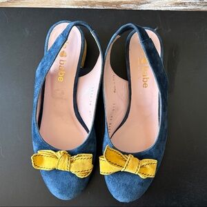 Bebe Women's Blue and Yellow Slingback Flats